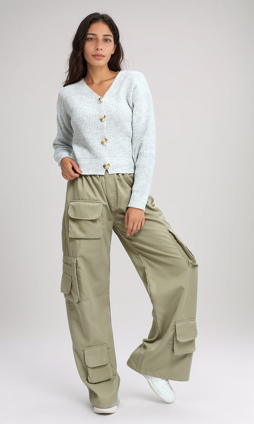 O198716 - Winter Long Sleeves Short Cardigan - Light Grey