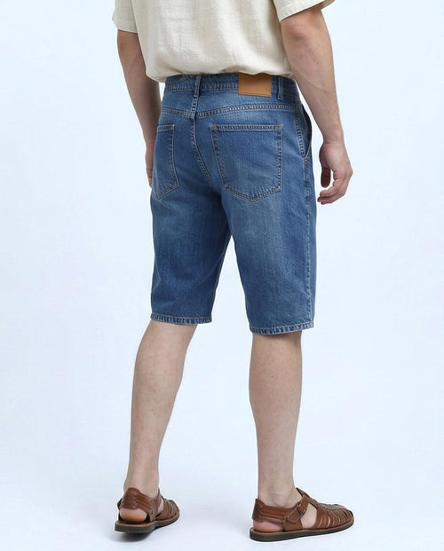 Ravin Men’s Relaxed Fit Mid-Wash Denim Shorts - Vintage Indigo - O198727