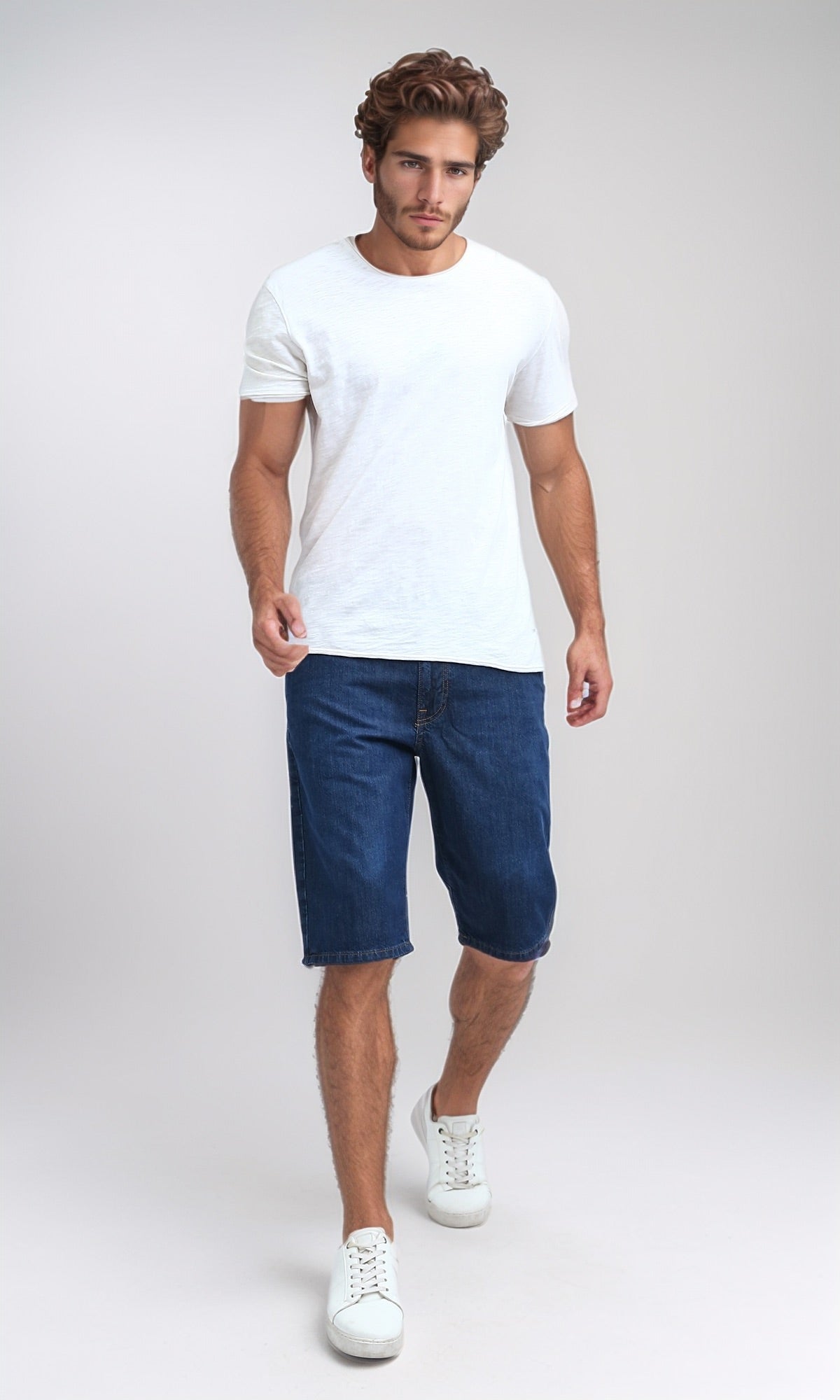 Classic Indigo Straight-Fit Denim Shorts - O198729