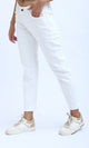 O198742 - Casual White Wide-Leg Solid Jeans