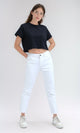 O198742 - Casual White Wide-Leg Solid Jeans