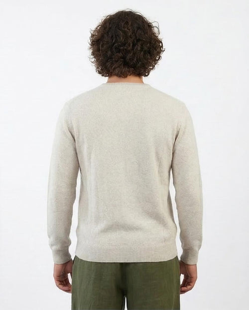 Ravin Men’s Fine-Gauge V-Neck Knit Sweater – Oatmeal Heather - o198784