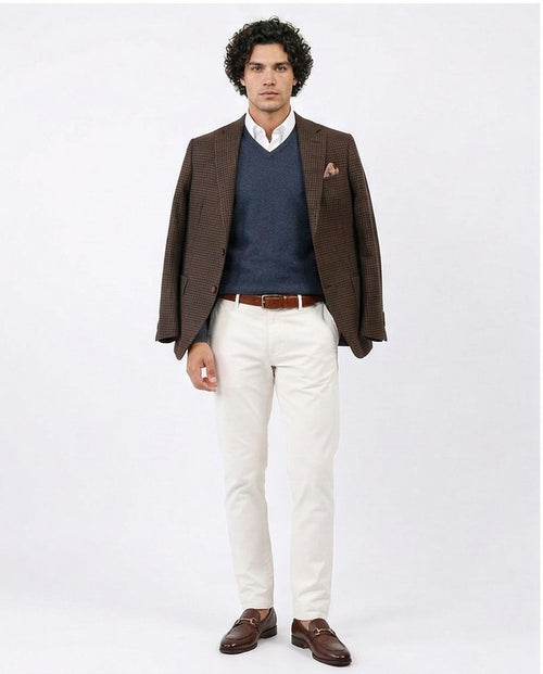 Ravin Men’s Timeless Speckled V-Neck Knit Sweater – Navy - o198789