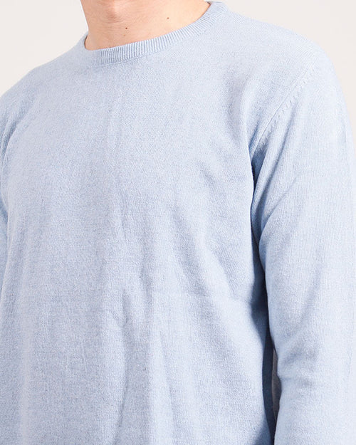 Ravin Men's Lightweight Mélange Knit Crewneck Sweater - Sky Blue -O198793