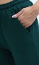O198864 - Slip On Casual Jogger Pants With Drawstring - Dark Green