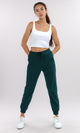 O198864 - Slip On Casual Jogger Pants With Drawstring - Dark Green