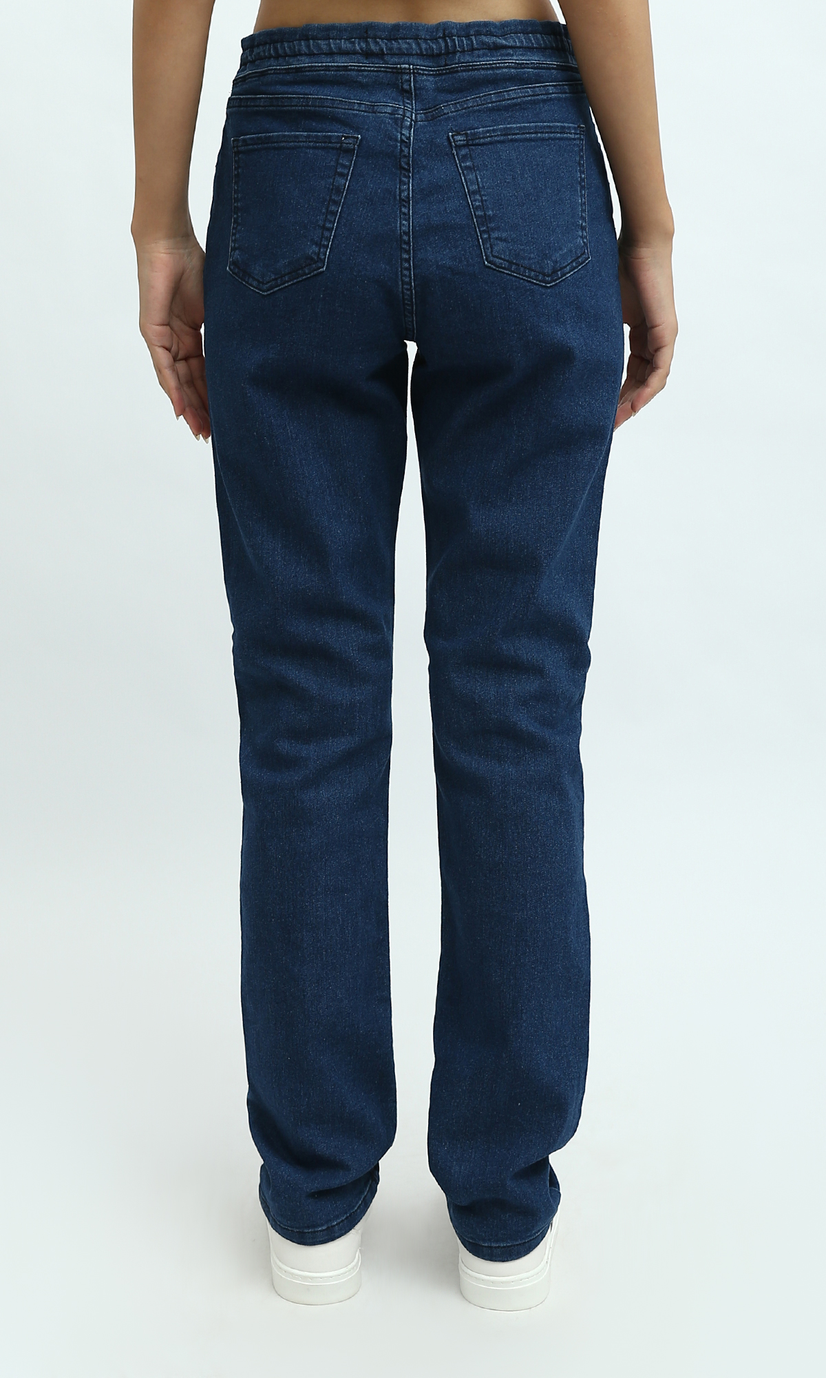 Deep Indigo Drawstring Relaxed Fit Denim Jeans - O198961