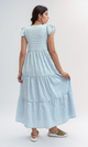 O199071 - Jeans Blue Feminine Ruffle Dress