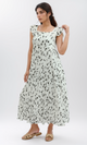 O199076 - Floral Detail Ruffle Maxi Dress