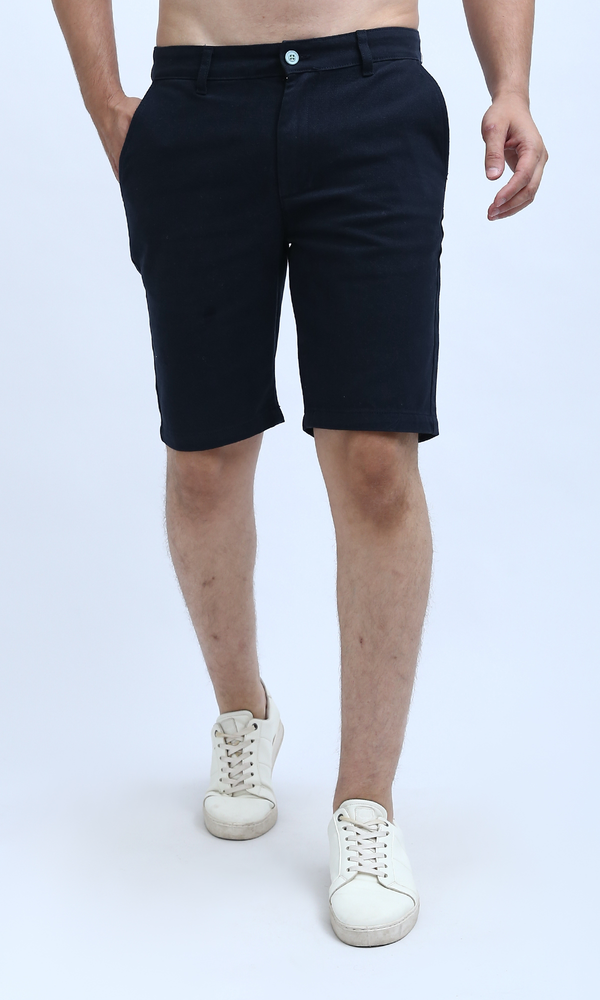 شورت كحلي غامق بسوستة وجيوب جانبية