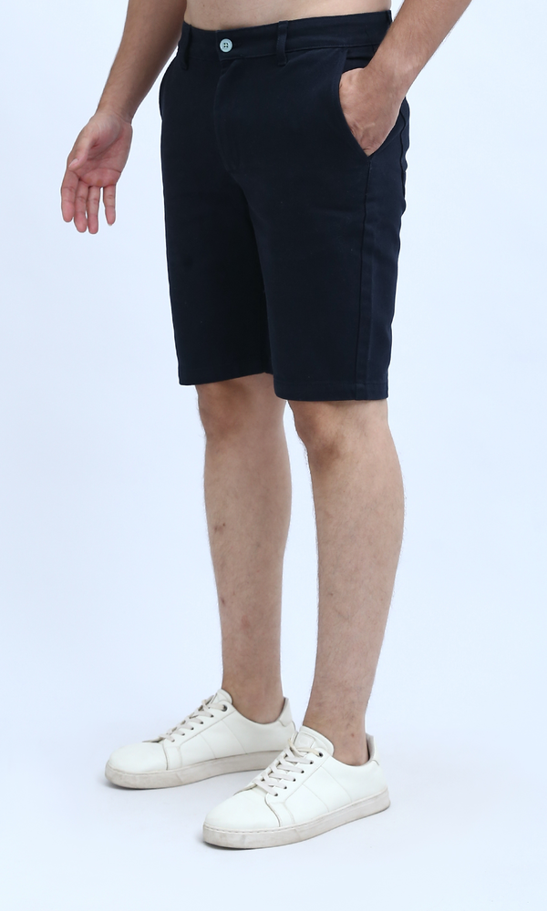 شورت كحلي غامق بسوستة وجيوب جانبية