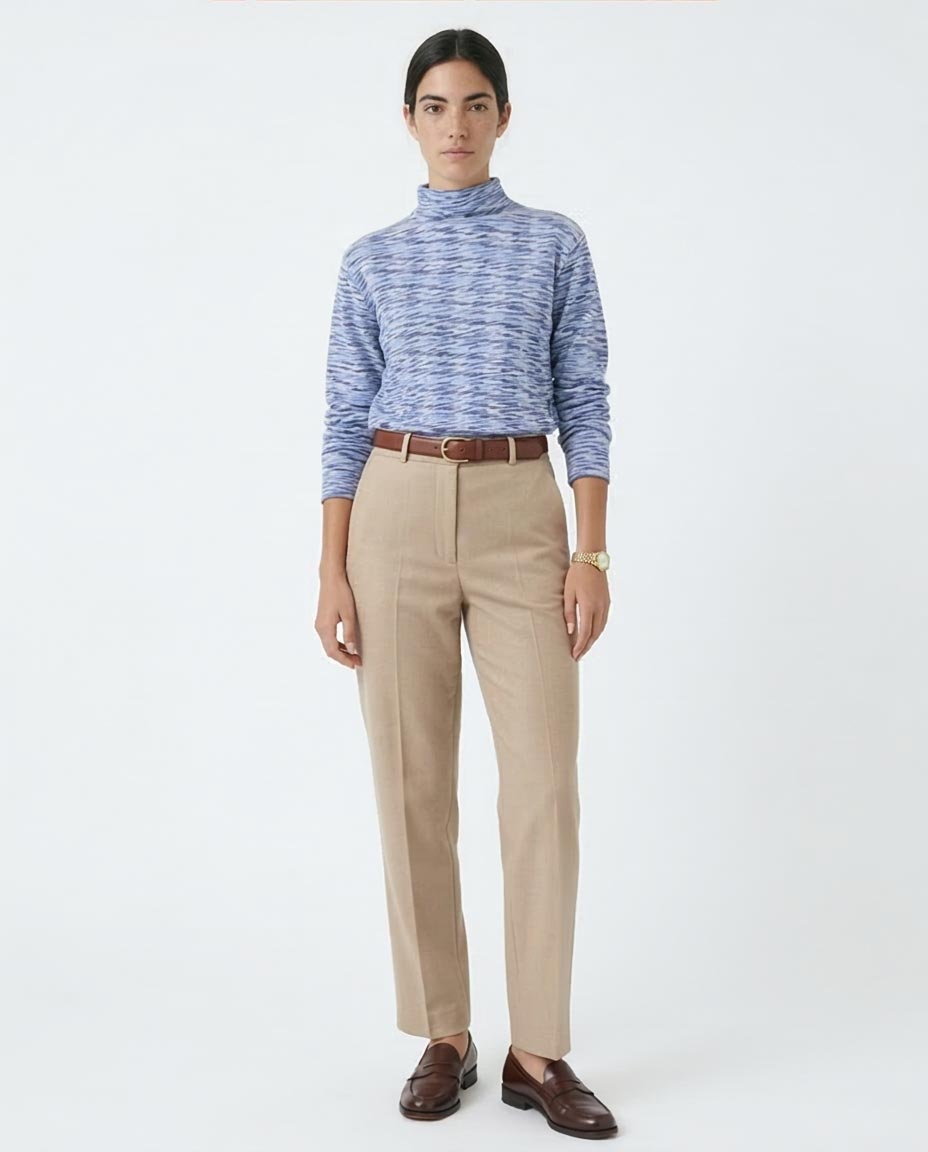 Ravin | Women’s Marled Mock-Neck Knit Sweater – Azure Mix - O199086