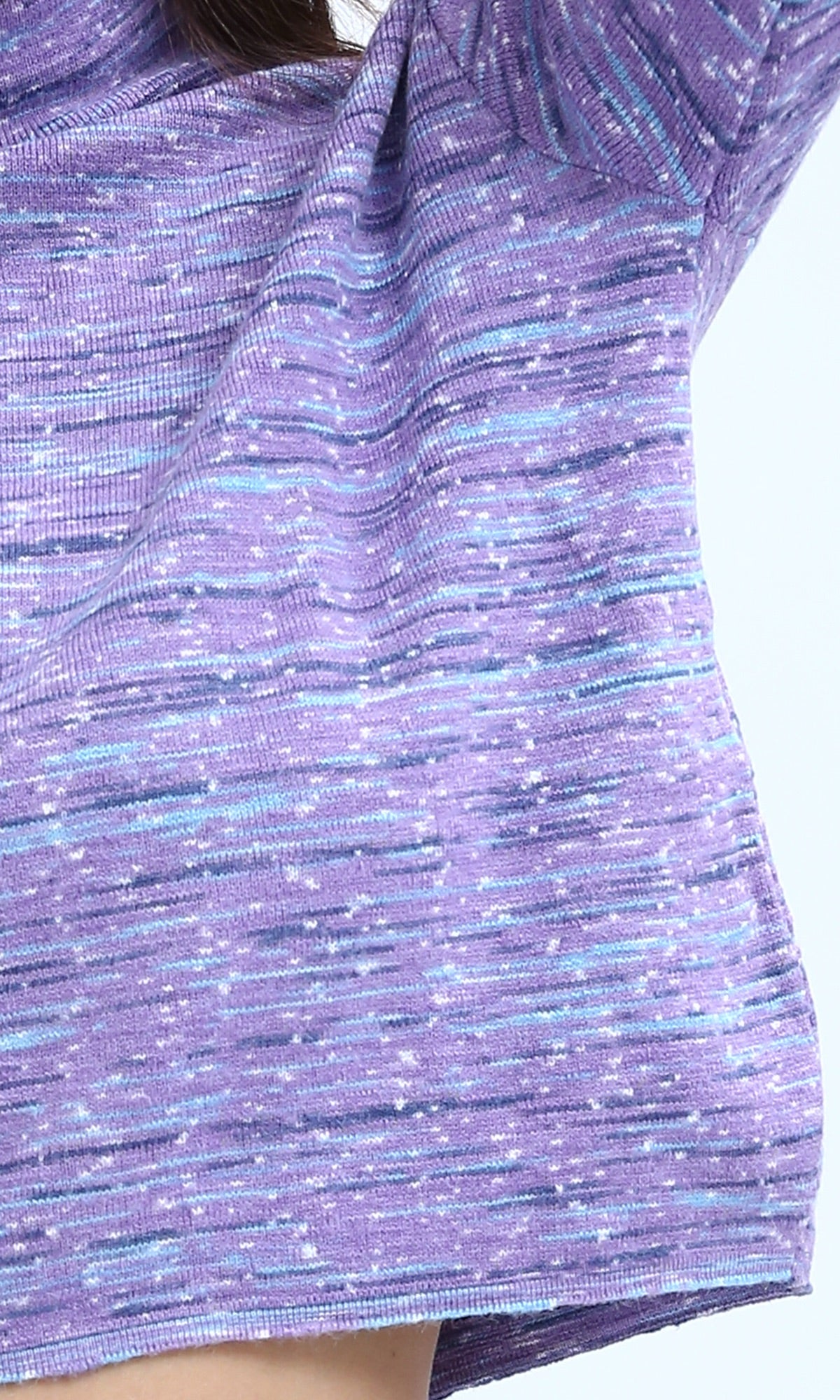 Lavender Melange Mock Neck Space-Dye Pullover - O199088