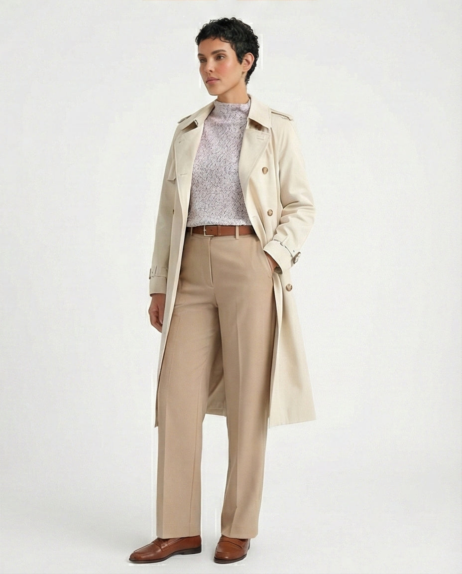 Lavender Marled High-Neck Textured Knit Pullover - O199090