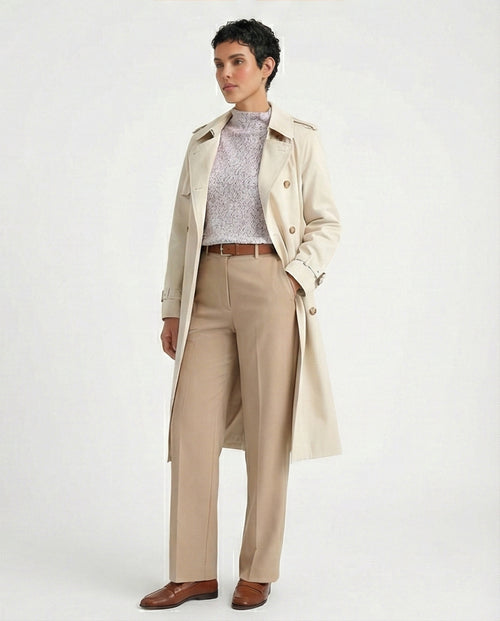 Lavender Marled High-Neck Textured Knit Pullover - O199090