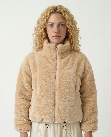 Ravin Women's Paneled Faux-Fur Cropped Jacket – Warm Camel - o199091