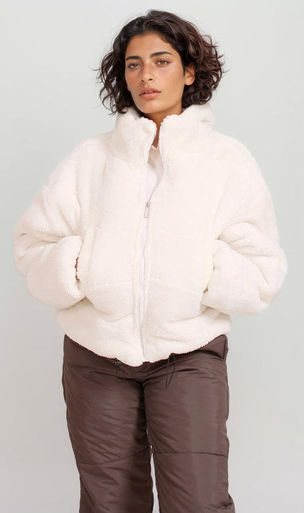 O199092 - Fur Bomber Jacket - Off White