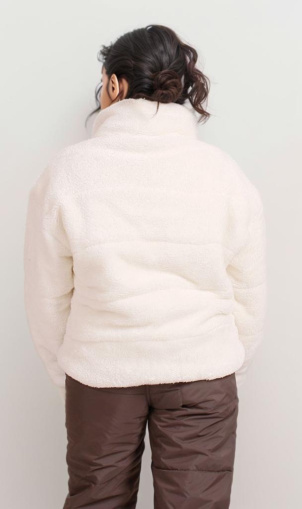 O199092 - Fur Bomber Jacket - Off White