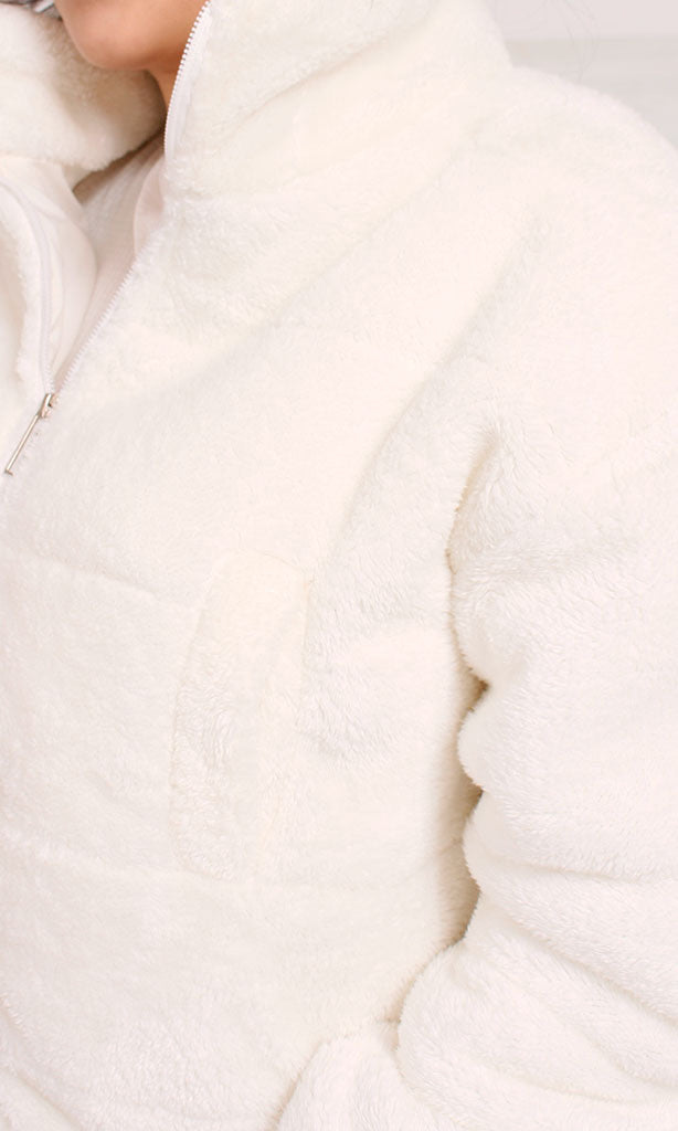 O199092 - Fur Bomber Jacket - Off White