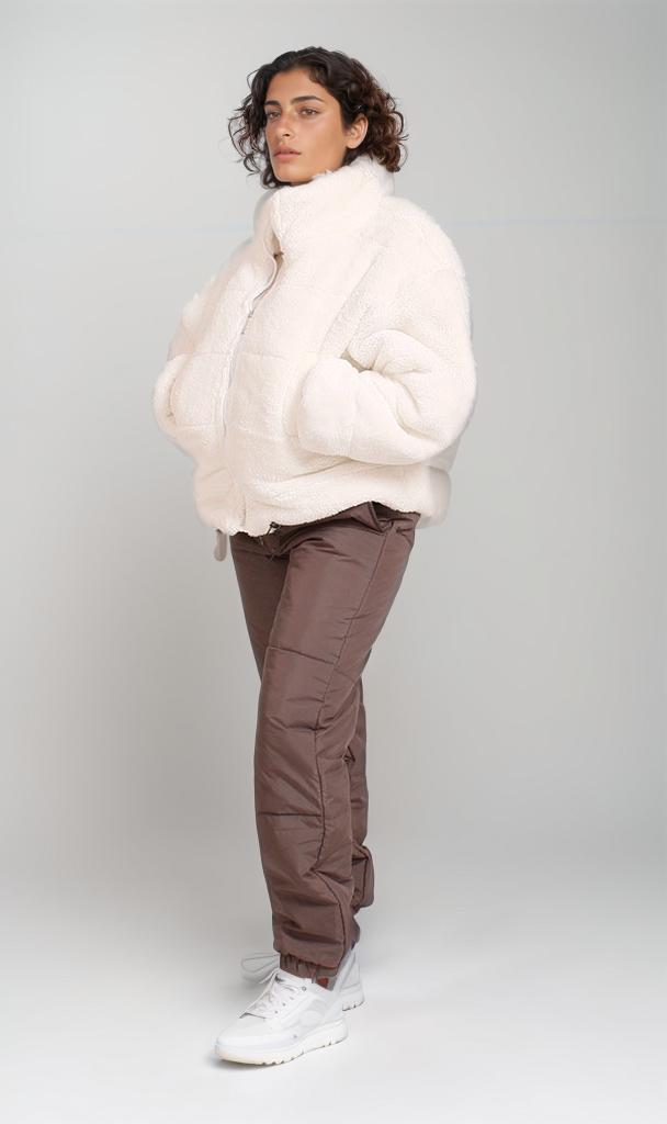 O199092 - Fur Bomber Jacket - Off White