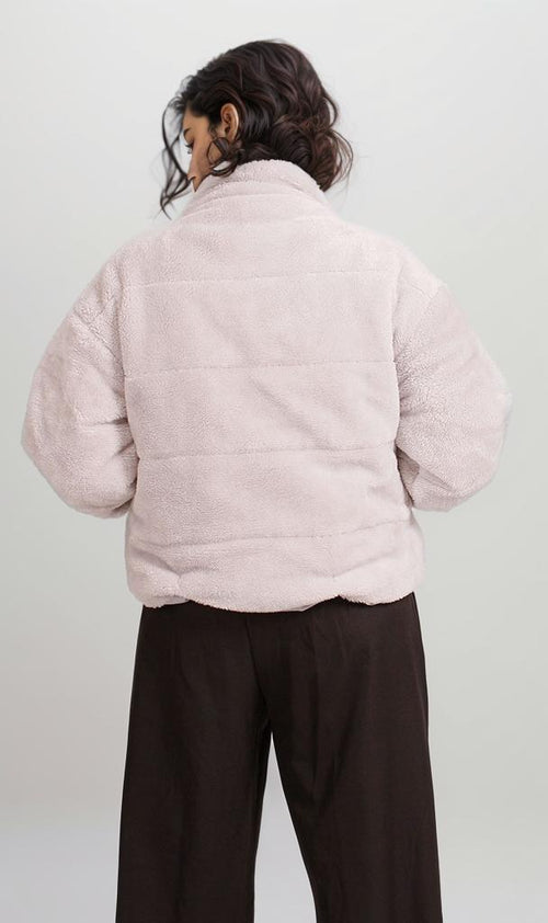 O199093 - Fur Bomber Jacket - Cream