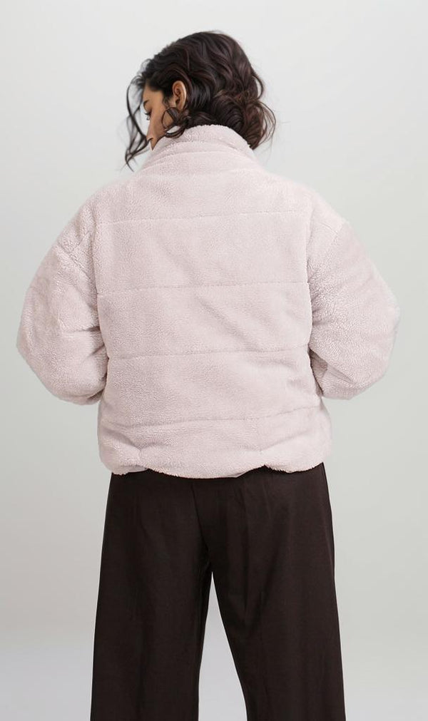 O199093 - Fur Bomber Jacket - Cream