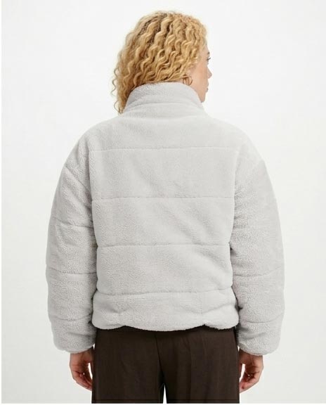 Ravin Women's Quilted Sherpa Puffer Jacket – Light Grey - O199093