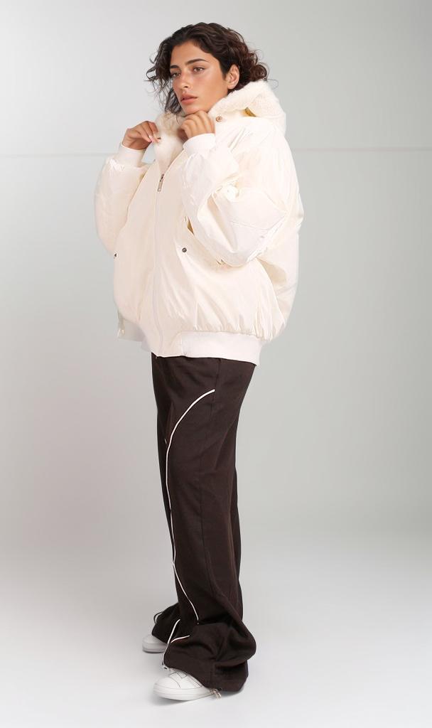 O199096 - Water Proof Bomber Jacket - White