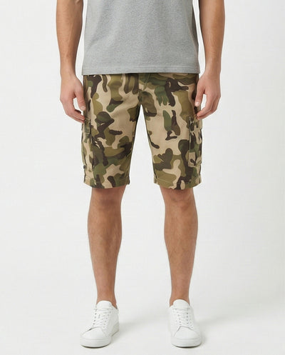 RAVIN Men’s Woodland Camouflage Regular Fit Summer Shorts – Olive & Dark Green Tactical - O199147  Streetwear