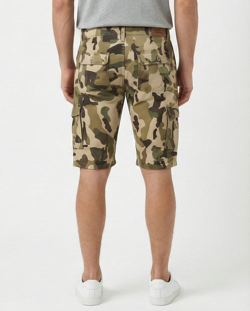 RAVIN Men’s Woodland Camouflage Regular Fit Summer Shorts – Olive & Dark Green Tactical - O199147  Streetwear