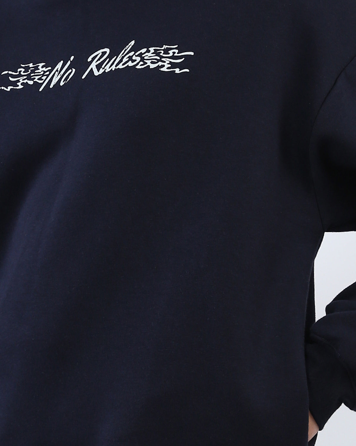 Ravin "No Rules" Oversized Graphic Hoodie – Navy Blue - O199172