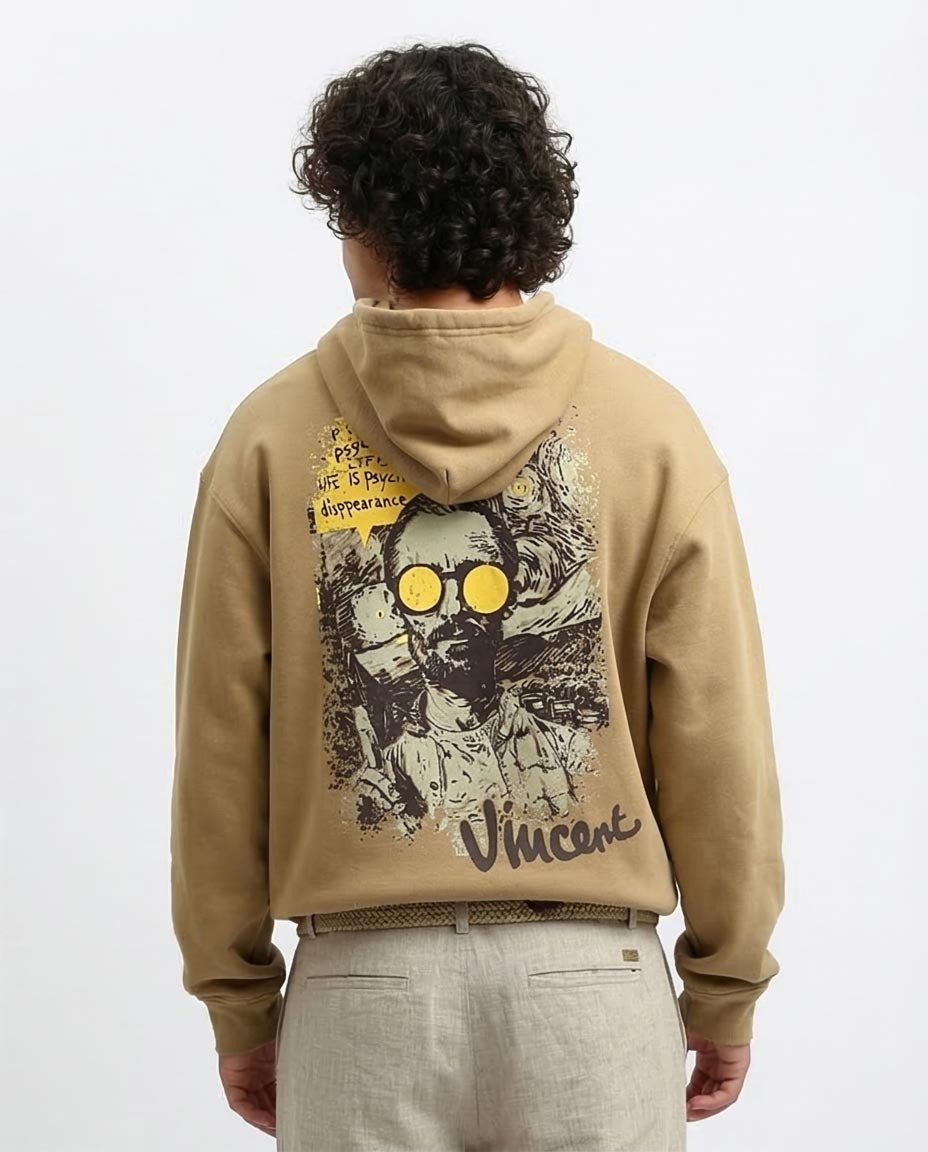 RAVIN x Vincent van Gogh Oversized Artist Graphic Hoodie – Sand  - o199179