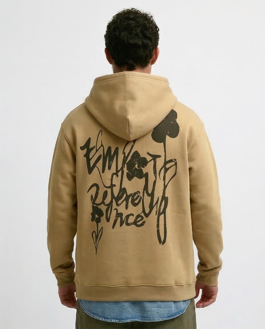 Ravin Men’s Sand Graffiti Graphic Oversized Hoodie – "Impact Reference" Collection - o199181