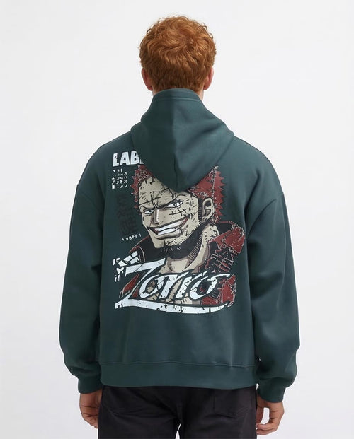 Ravin x Zorro "The Swordsman" Heavyweight Graphic Hoodie – Dark Teal - O199184