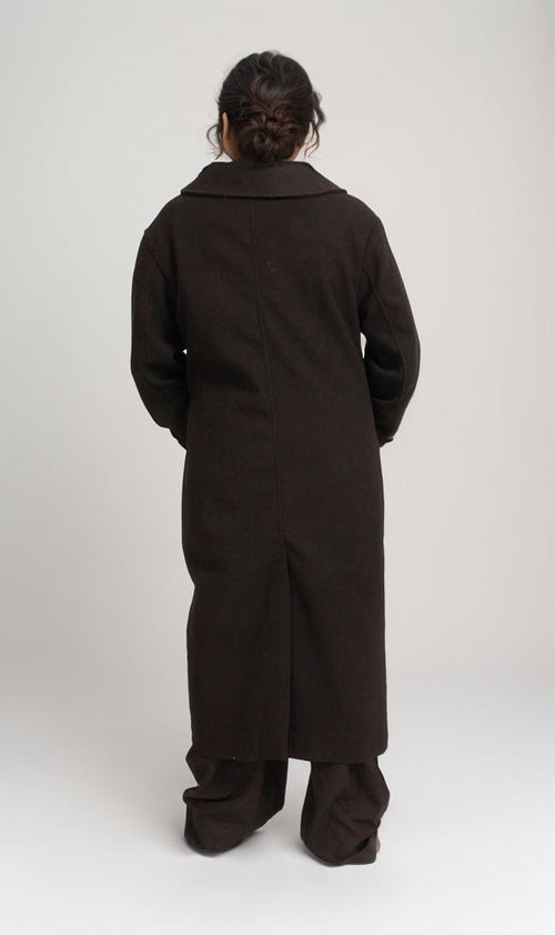 O199193 - Wool Long Coat - Brown