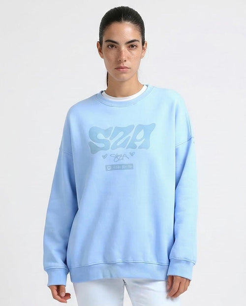 Ravin x SZA "Without Limits" Oversized Crewneck Sweatshirt – Light Blue - O199197