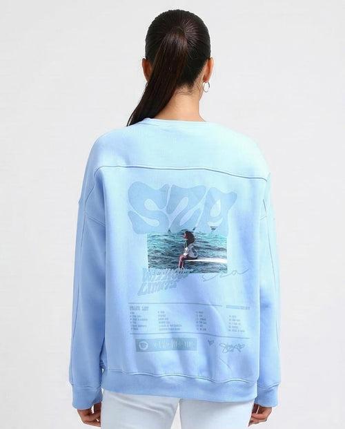Ravin x SZA "Without Limits" Oversized Crewneck Sweatshirt – Light Blue - O199197