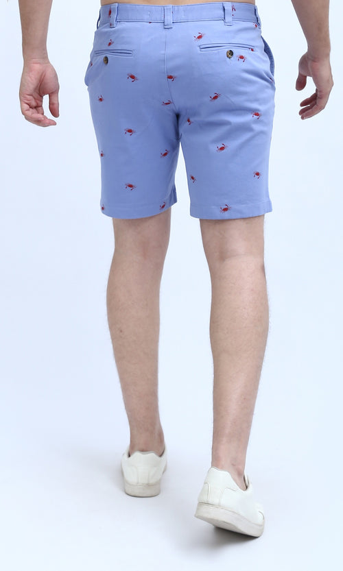 O199225 Summer Printed Comfy Light Blue Short