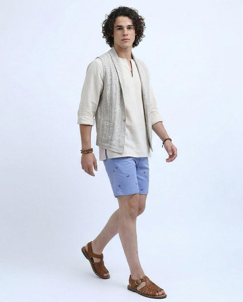 شورت صيفي مريح أزرق فاتح