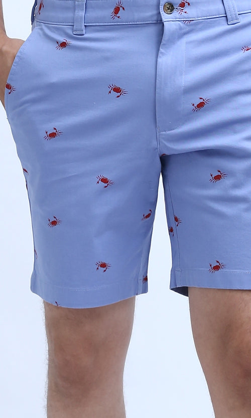 O199225 Summer Printed Comfy Light Blue Short