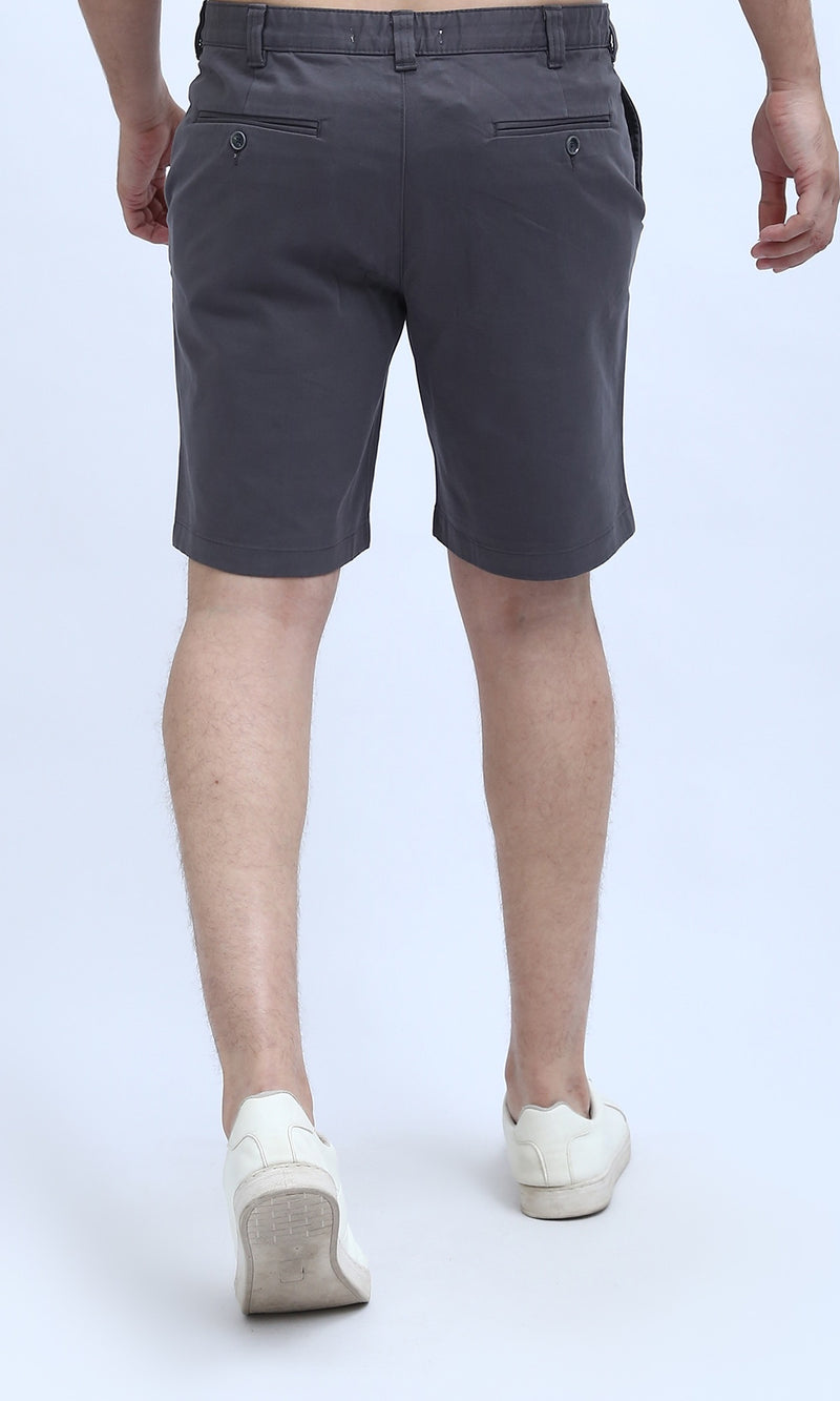 O199228 Cotton Fly Zipper Summer Short - Grey