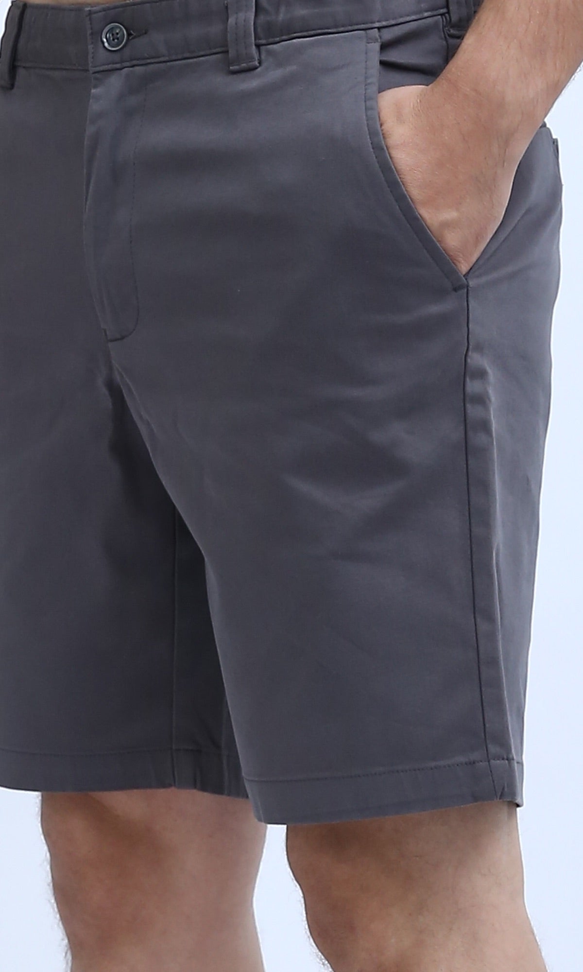 O199228 Cotton Fly Zipper Summer Short - Grey