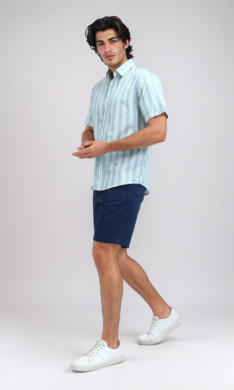 O199231 Casual Dark Jeans Blue Gabardine Short