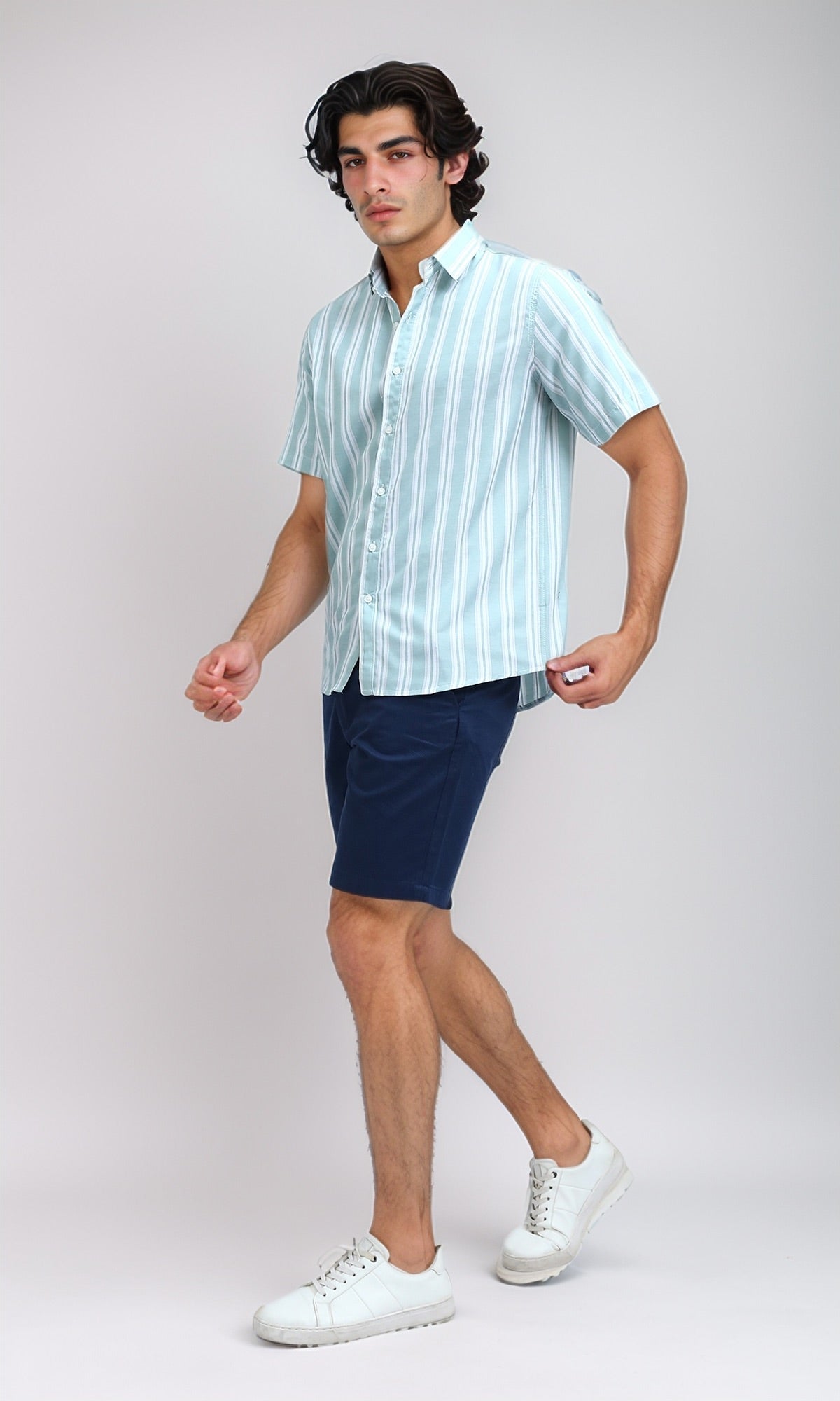O199231 Casual Dark Jeans Blue Gabardine Short