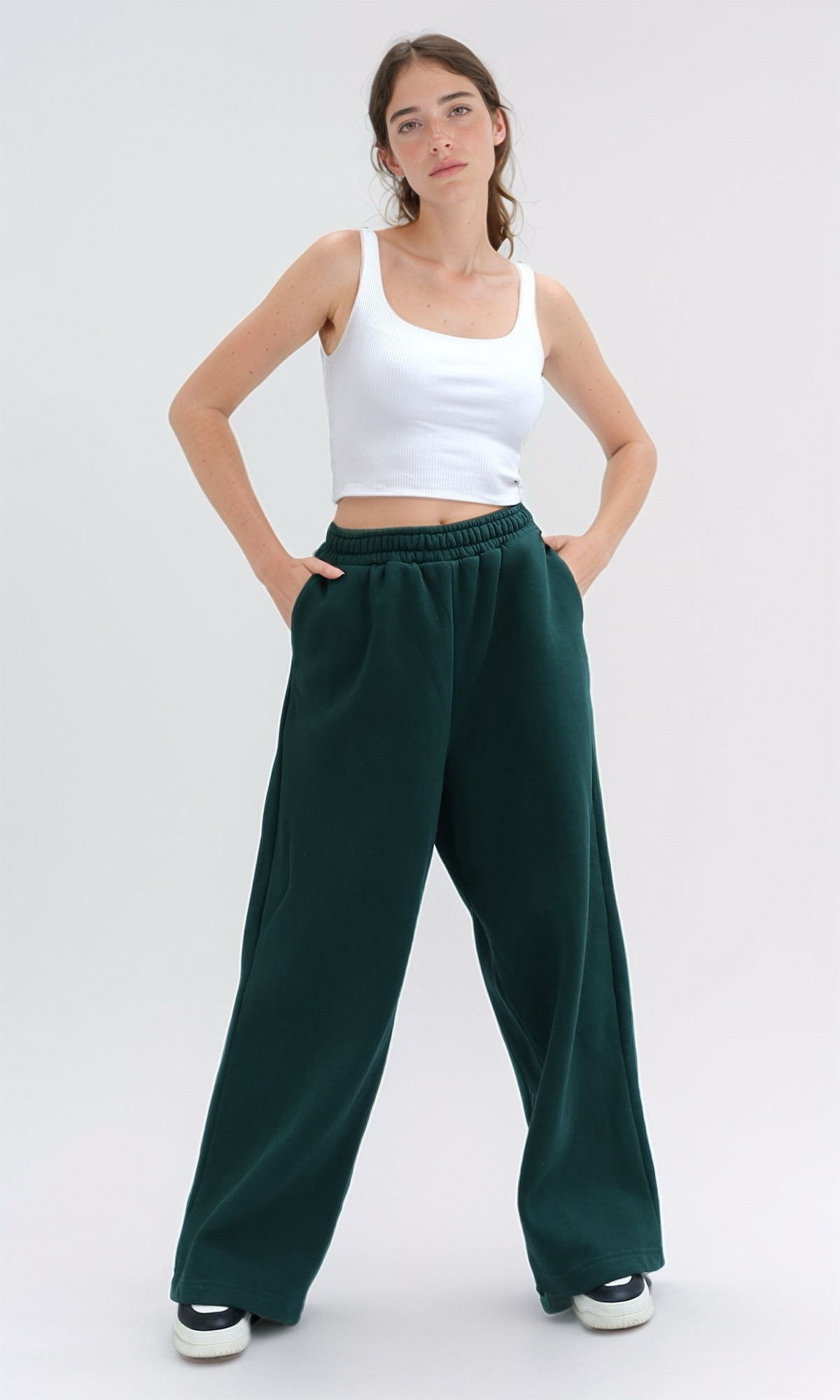 O199242 Casual Jogger Feminine Pants - Dark Green