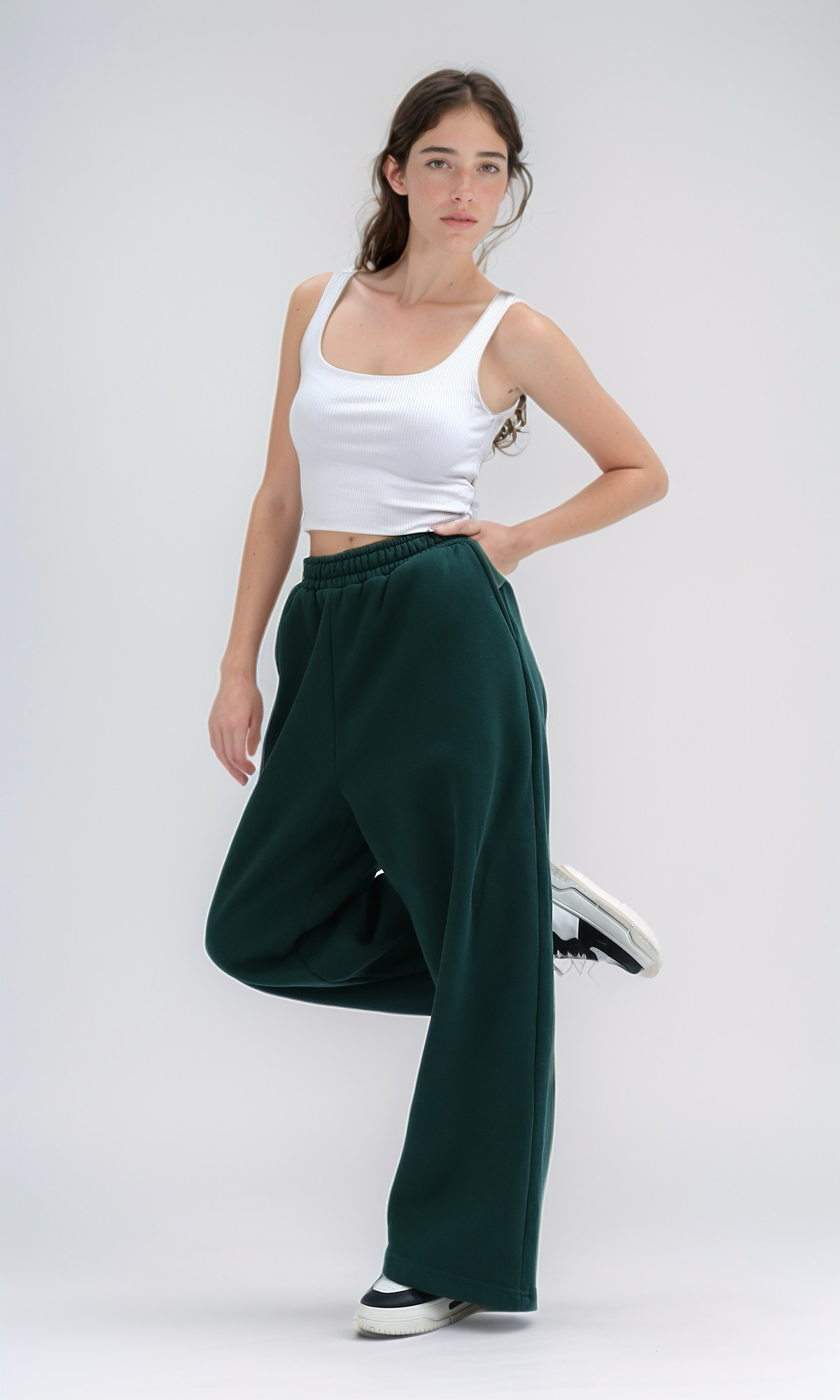 O199242 Casual Jogger Feminine Pants - Dark Green