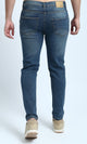 O199296 - Slim Leg Solid Denim Pants - Blue