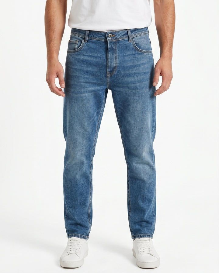 Azure Wash Slim-Fit Tapered Denim Jeans - O199297