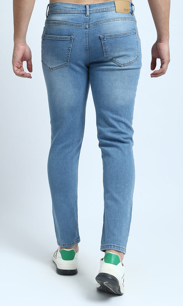 O199297 - Solid Jeans with Pockets - Sky Blue