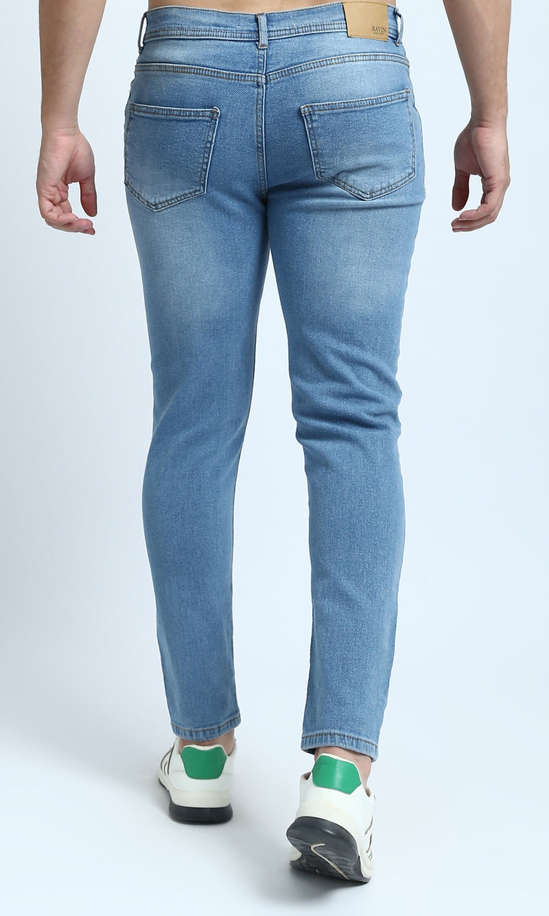 O199297 - Solid Jeans with Pockets - Sky Blue